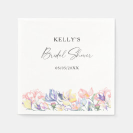 Waterverf wilde bloemen - vrijgezellenfeest servet