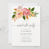 Waterverf wilde bloemen vrijgezellenfeest uitnodig kaart (Voorkant)