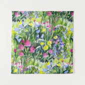Waterverf wilde bloemen wandkleed (Voorkant)