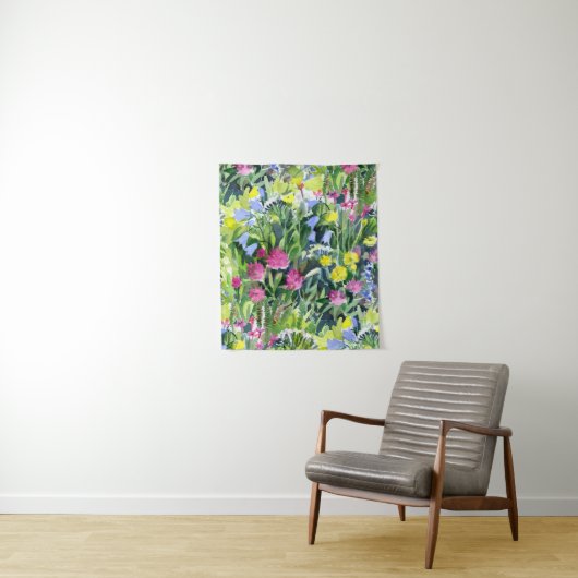Waterverf wilde bloemen  wandkleed (In situ)