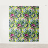 Waterverf wilde bloemen  wandkleed (Voorkant)