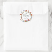 Waterverf wilde bloemen Weddenschap Envelope Seal Ronde Sticker (Tas)