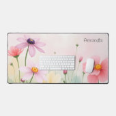 Waterverf Wilde Bloemen Weide Botanische Bloemen Bureaumat (Keyboard & Muis)
