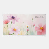 Waterverf Wilde Bloemen Weide Botanische Bloemen Bureaumat (Voorkant)