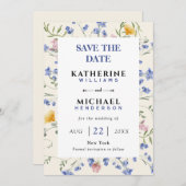 Waterverf wilde bloemen weide Trouwen  Save The Date (Voorkant / Achterkant)