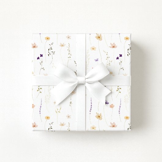 Waterverf wilde bloemen, weidebloemen cadeaupapier