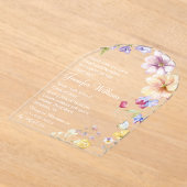 waterverf wilde bloemen wit script afstuderen acryl uitnodigingen (Laagn)