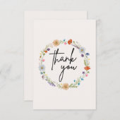 Waterverf Wilde Bloemenkrans Bedankkaart (Voorkant / Achterkant)