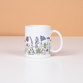 Waterverf Wilde Bloemenrand Bloemenmok Koffiemok