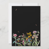 Waterverf wilde bloementuin bruiloft Zwart Boho Save The Date (Achterkant)