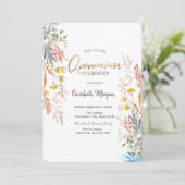 Waterverf Wilde Bloemenwei Gedroogde Quinceañera  Kaart (Staand voorkant)