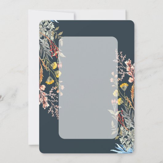 Waterverf Wilde Bloemenwei Gedroogde Quinceañera  Kaart (Achterkant)