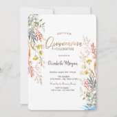 Waterverf Wilde Bloemenwei Gedroogde Quinceañera  Kaart (Voorkant)