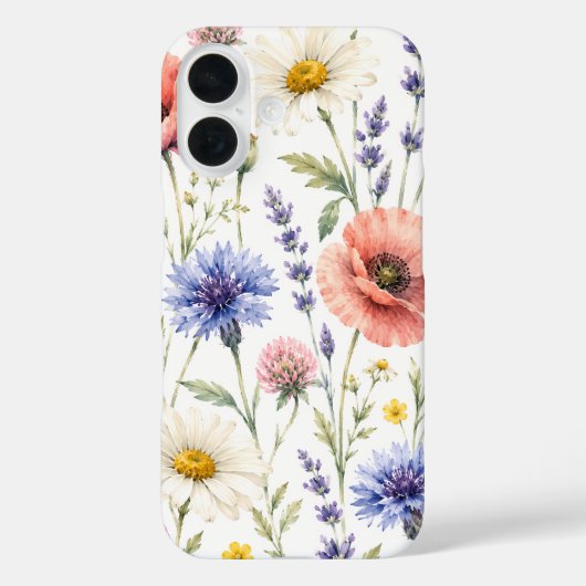 Waterverf Wilde Bloemenweide Bloemig Case-Mate iPhone Case (Achterkant)