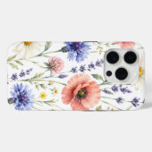 Waterverf Wilde Bloemenweide Bloemig Case-Mate iPhone Case (Achterkant (horizontaal))