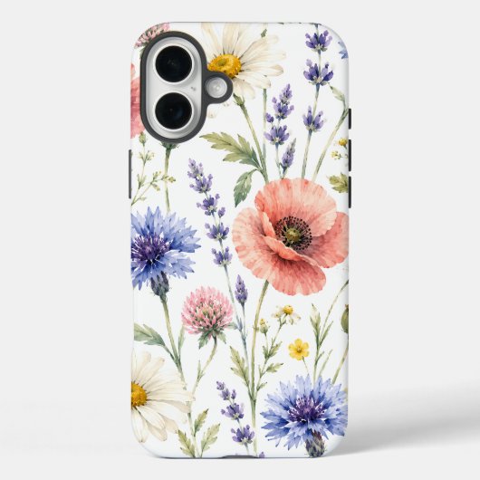 Waterverf Wilde Bloemenweide Bloemig Case-Mate iPhone Case (Achterkant)