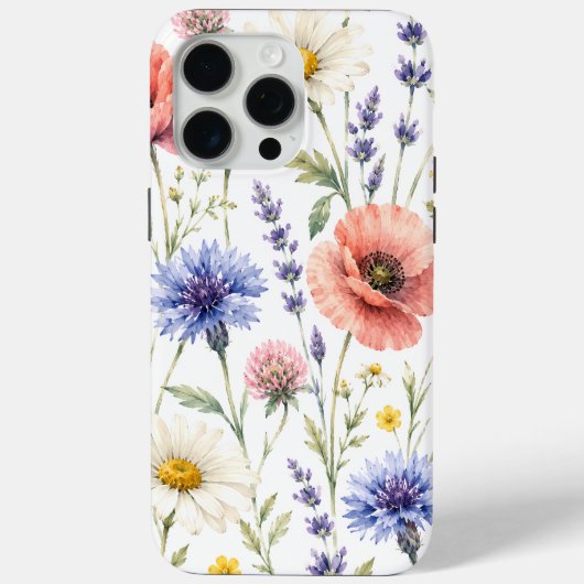 Waterverf Wilde Bloemenweide Bloemig Case-Mate iPhone Case (Achterkant)
