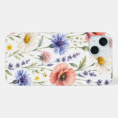 Waterverf Wilde Bloemenweide Bloemig iPhone Hoesje (Achterkant horizontaal)