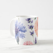 Waterverf Wilde Bloemenweide Bloemig Koffiemok (Voorkant links)