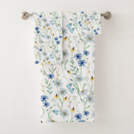 Waterverf Wilde Bloemenweide Bloemmotief  Bad Handdoek