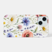Waterverf Wilde Bloemenweide Bloemstuk iPhone 15 Case (Achterkant horizontaal)