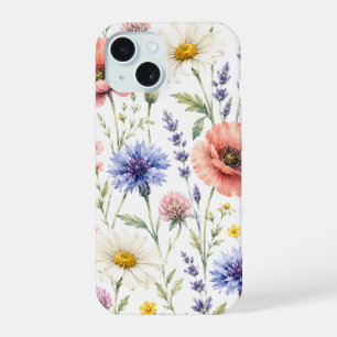 Waterverf Wilde Bloemenweide Bloemstuk iPhone 15 Case