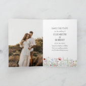 Waterverf Wilde Bloemenweide Save the Date Kaart (Binnen)