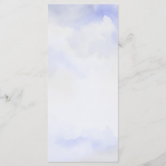 Waterverf wilde bloemenweide wolken trouwmenu menu (Achterkant)