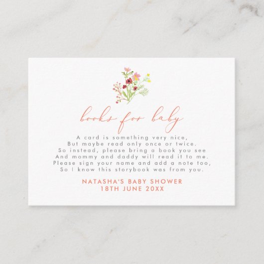 Waterverf Wilde Boeken van Bloemen voor het Tussen Informatiekaartje (Voorkant)