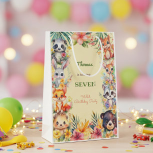 Waterverf Wilde bosdieren kinderen verjaardag Medium Cadeauzakje