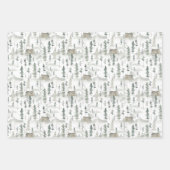 Waterverf wilde dennenpatroon inpakpapier vel (Voorkant)