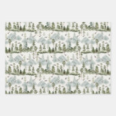 Waterverf wilde dennenpatroon inpakpapier vel (Voorkant 2)