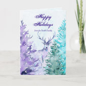 Waterverf Wilde Dieren Prettig Nieuwjaar Feestdagen Kaart (Voorkant)