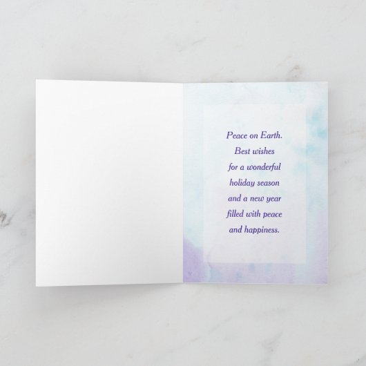 Waterverf Wilde Dieren Prettig Nieuwjaar Feestdagen Kaart (Binnen)