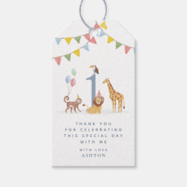 Waterverf Wilde Dieren Wildebras Dank je wel Cadeaulabel