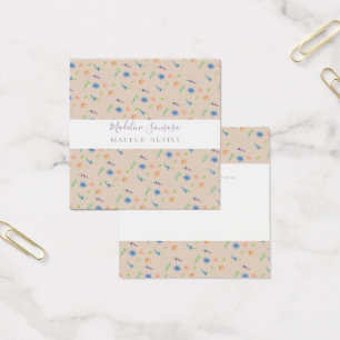 Waterverf Wilde flora Botanische Event Designer Vierkante Visitekaartjes