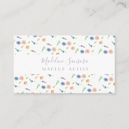 Waterverf Wilde flora Botanische Event Designer Visitekaartje (Voorkant)