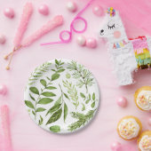 Waterverf wilde groene bladeren Cluster Papieren Bordje (Feest)