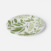 Waterverf wilde groene bladeren Cluster Papieren Bordje (Gekanteld)