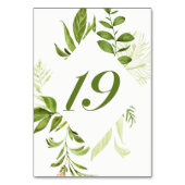 Waterverf Wilde Groene Bladerige Tafel Nummer 19 K Kaart (Voorkant)