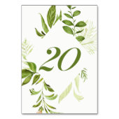 Waterverf Wilde Groene Bladerige Tafel Nummer 20 K Kaart (Voorkant)