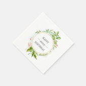 Waterverf Wilde Groene Bladgroen Aangepaste Tekst  Servet (Hoek)