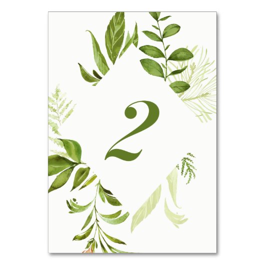 Waterverf Wilde Groene Volage Tabel Nummer 2 Kaart (Voorkant)