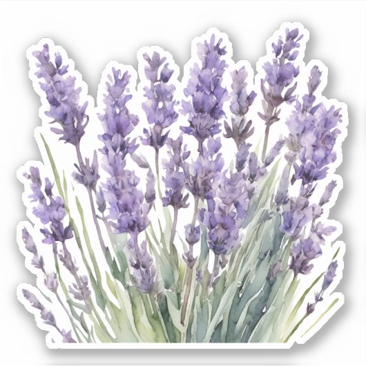 Waterverf Wilde Lavendel Waterdicht Sticker (Voorkant)