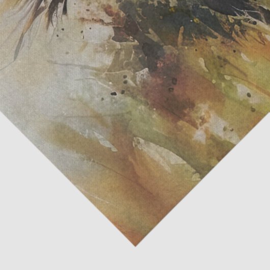 Waterverf Wilde Paarden Galloping Decoupage Tissuepapier (Detail)