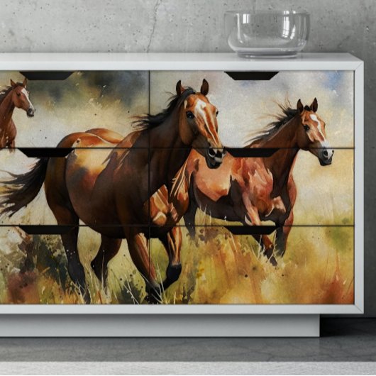 Waterverf Wilde Paarden Galloping Decoupage Tissuepapier