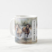 Waterverf wilde paarden koffiemok (Voorkant links)