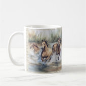 Waterverf wilde paarden koffiemok (Links)