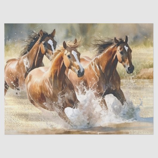 Waterverf wilde paarden tissuepapier (Voorkant)