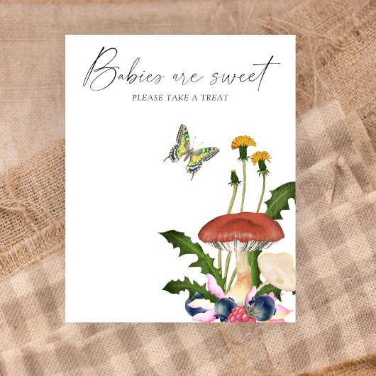 Waterverf wilde paddenstoelen Baby's zijn zoet Poster